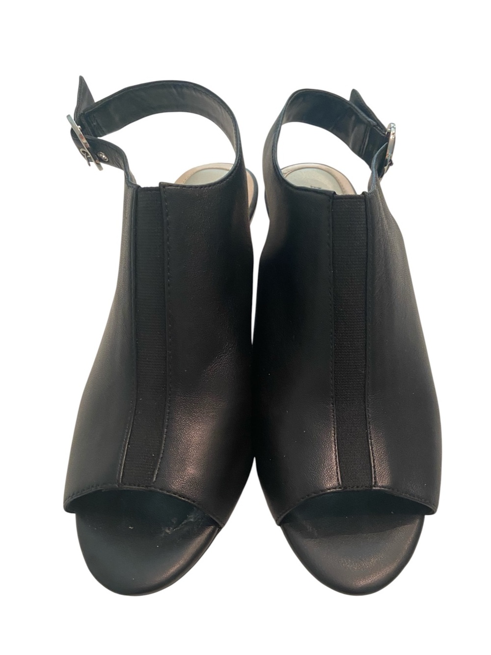 ALFANI BLACK PEEP TOE HEELED MULE SIZE 9